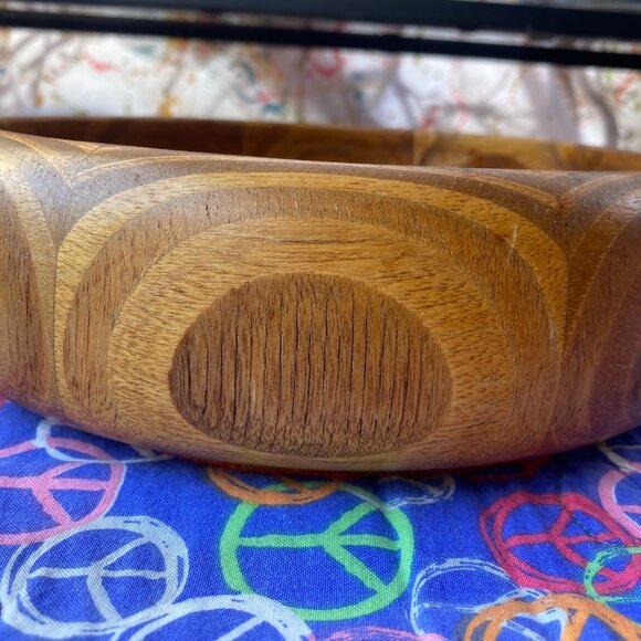 41-(VHD) Vintage. Mid Century. Wood. Bowl. - Picture 2 of 5